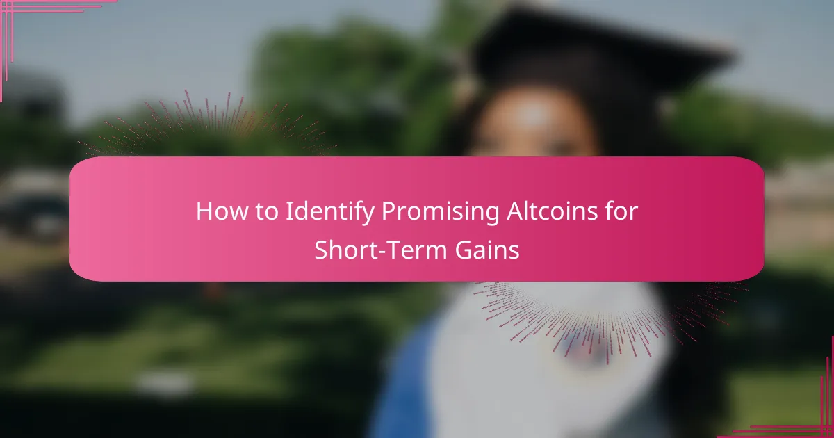 How to Identify Promising Altcoins for Short-Term Gains
