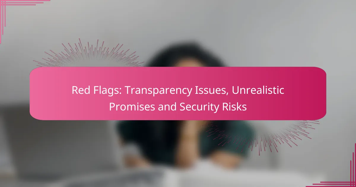 Red Flags: Transparency Issues, Unrealistic Promises and Security Risks