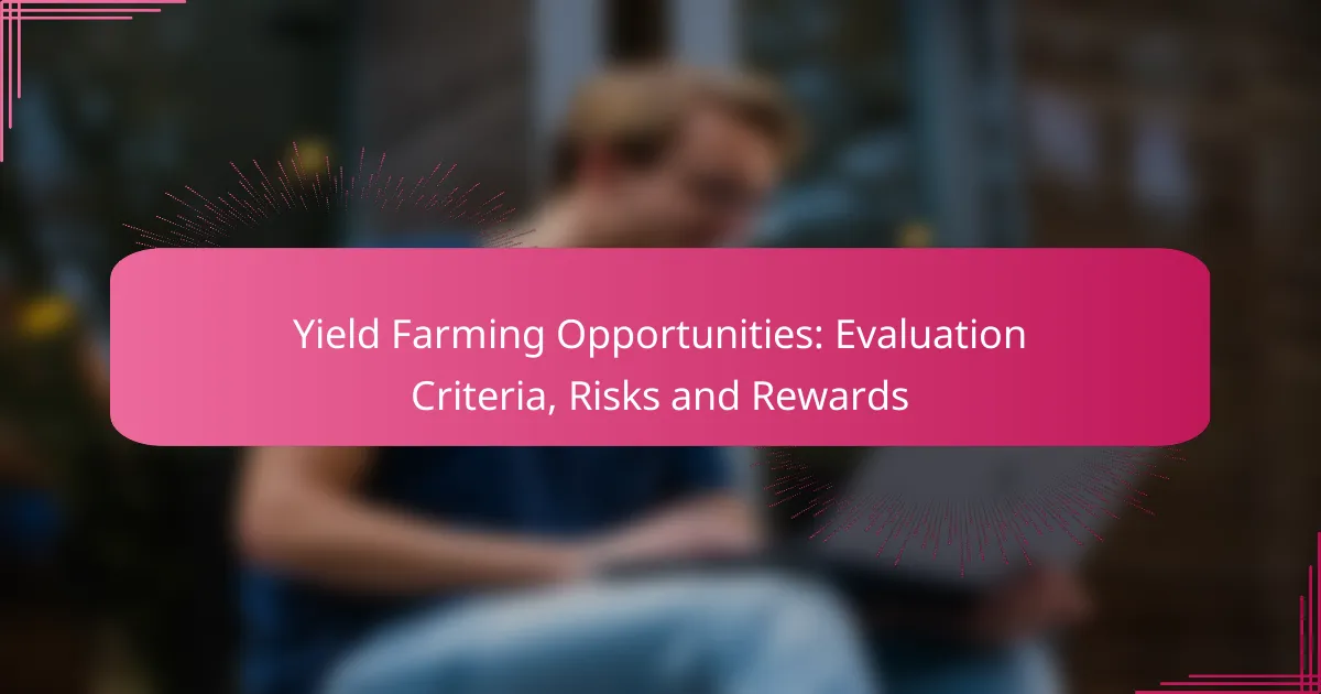 Yield Farming Opportunities: Evaluation Criteria, Risks and Rewards