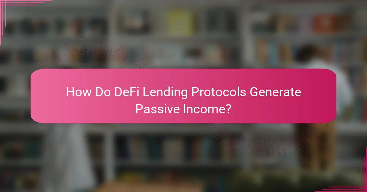How Do DeFi Lending Protocols Generate Passive Income?