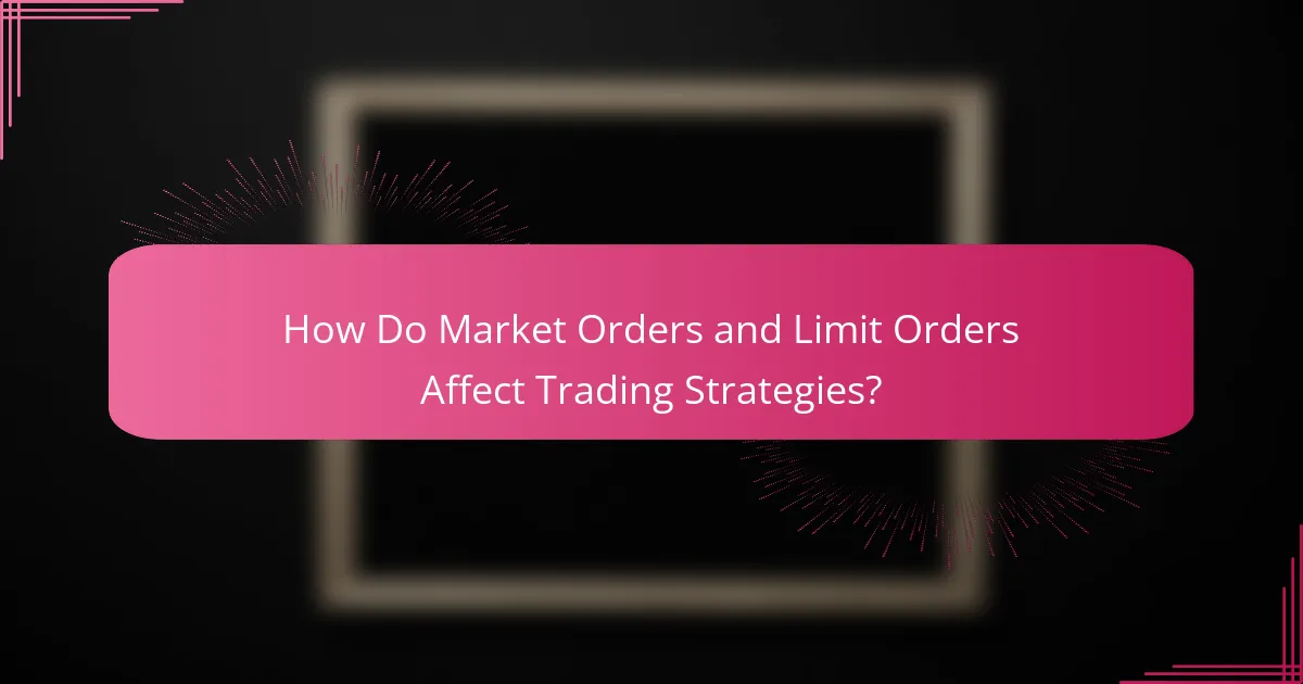 How Do Market Orders and Limit Orders Affect Trading Strategies?