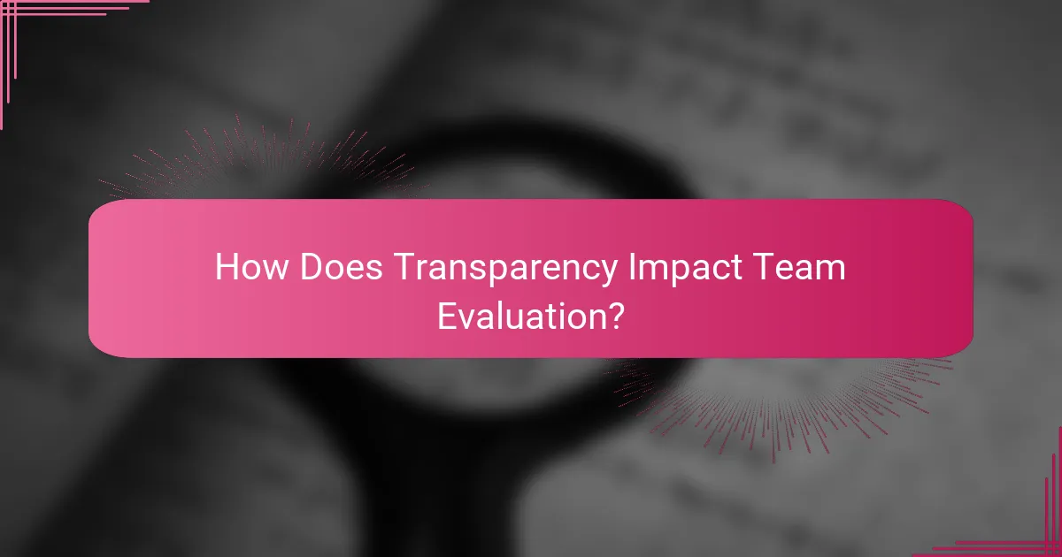 How Does Transparency Impact Team Evaluation?