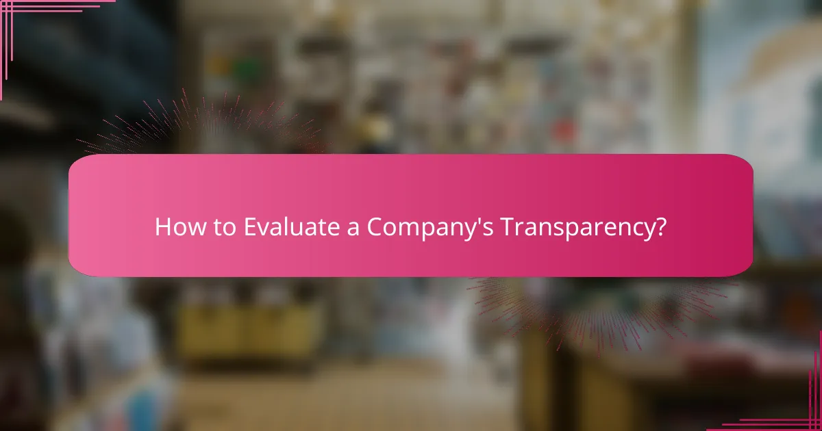 How to Evaluate a Company's Transparency?